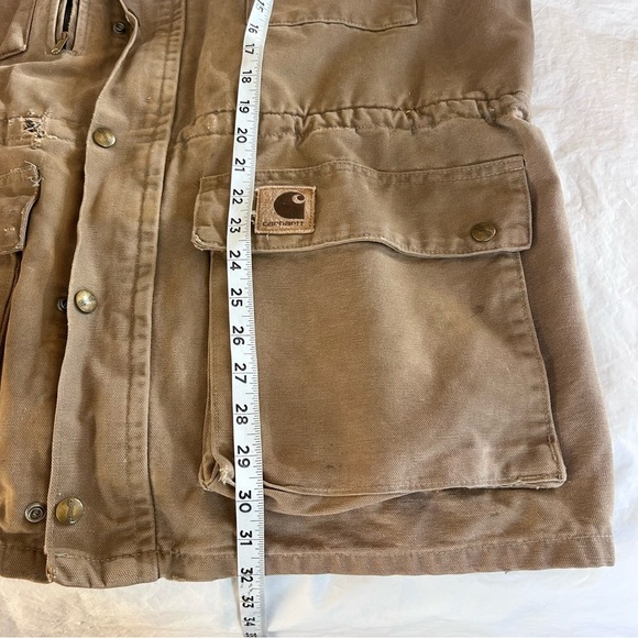 CARHARTT VTG 90s Distressed Canvas Blanket Lined Barn Chore Jacket Brown XL USA - Picture 16 of 16